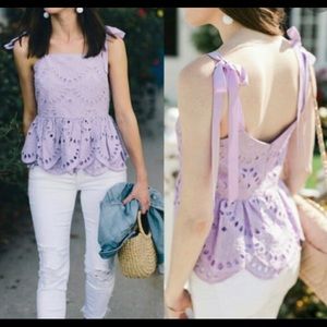 J.Crew Eyelet Peplum Tank